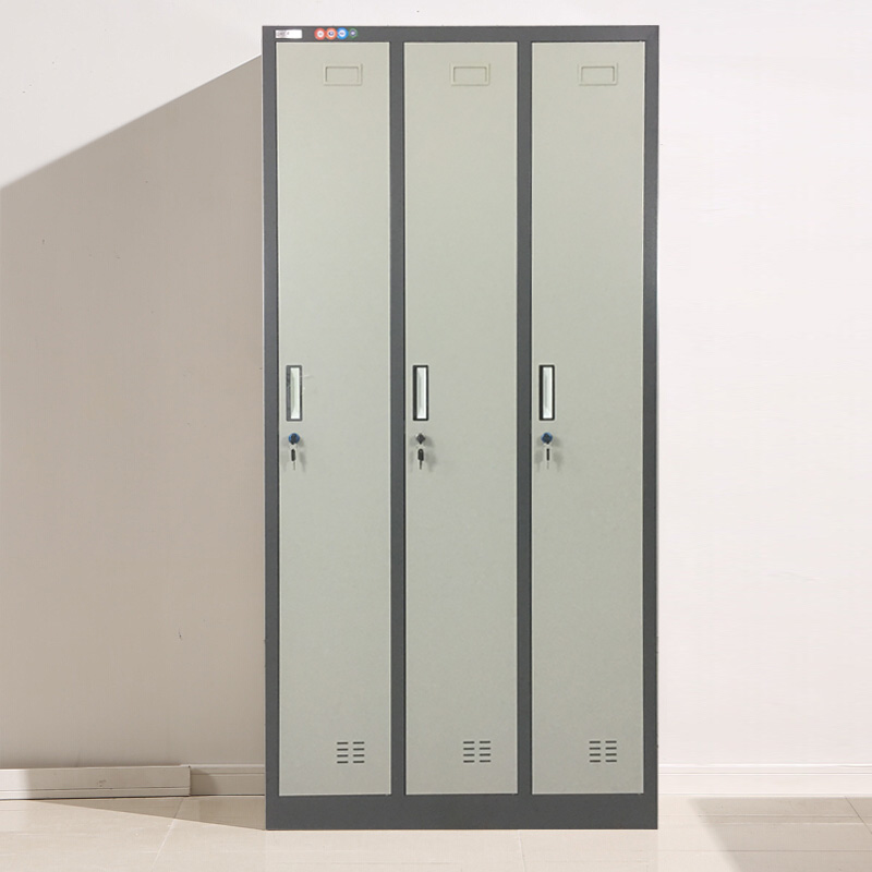 三门拆装灰白套色更衣柜